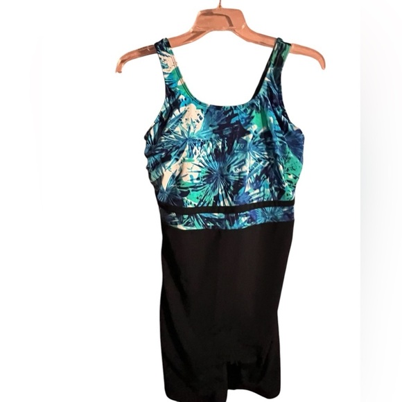 NWT Sporti HydyroLast Aquarelle Chlorine Resistant Scoop One piece Swimsuit 20W - Picture 3 of 11